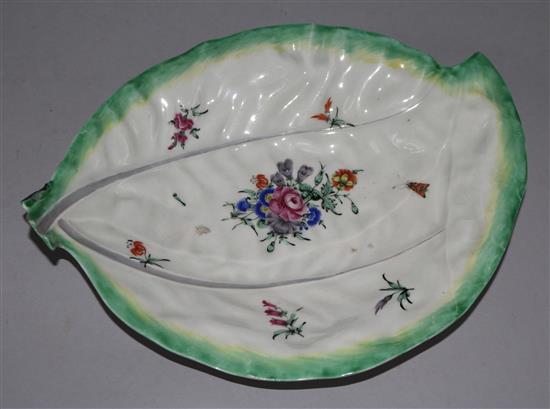 Worcester leaf dish, c.1765-70(-)